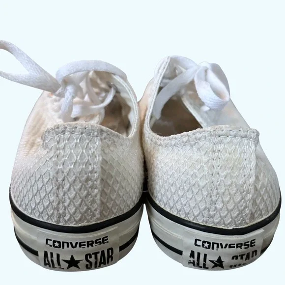 Converse All Star Textured White Sneakers Women's Sz 8 - Picture 6 of 9